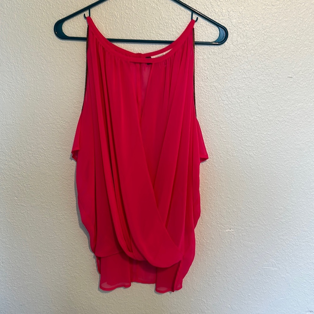 JLo sheer hot pink tank. Size medium.